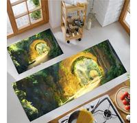JEDTAKCT Set Di 2 Tappeti Da Cucina Comodi, Tunnel Di Edera Paesaggio Rurale, Tappetini Da Cucina Morbidi Lavabili Antiscivolo Antifatica Per Soggiorno L'Ufficio, Verde Smeraldo, 40X60+40X120Cm