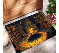 JEDTAKCT Tappeti Biblioteca Dei Maghi Per Il Soggiorno 60X90Cm Tappeto Architettura Gotica Antiscivolo Tappeto Zerbino Per Porta Lavabile In Lavatrice Tappeti Morbidi A Pelo Corto Bronzo