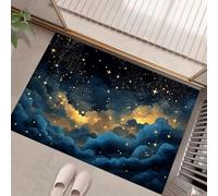 JEDTAKCT Tappeti Cielo Stellato Mare Di Nuvole Per Il Soggiorno 90X150Cm Tappeto Paesaggio Da Sogno Antiscivolo Tappeto Zerbino Per Porta Lavabile In Lavatrice Tappeti Morbidi A Pelo Corto Blu Navy
