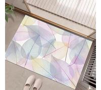 JEDTAKCT Tappeti Foglie Trasparenti Per Il Soggiorno 60X90Cm Tappeto Piante Da Sogno Antiscivolo Tappeto Zerbino Per Porta Lavabile In Lavatrice Tappeti Morbidi A Pelo Corto Lavanda Viola