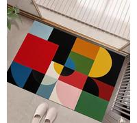 JEDTAKCT Tappeti Geometria Astratta Per Il Soggiorno 40X60Cm Tappeto Estetica Medievale Antiscivolo Tappeto Zerbino Per Porta Lavabile In Lavatrice Tappeti Morbidi A Pelo Corto Rosso Nero