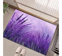 JEDTAKCT Tappeti Lavanda Dipinta A Mano Per Il Soggiorno 80X120Cm Tappeto Piante Da Sogno Antiscivolo Tappeto Zerbino Per Porta Lavabile In Lavatrice Tappeti Morbidi A Pelo Corto Viola Intenso