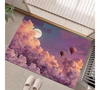 JEDTAKCT Tappeti Mongolfiera Mare Di Nuvole Per Il Soggiorno 40X60Cm Tappeto Cielo Lunare Da Sogno Antiscivolo Tappeto Zerbino Per Porta Lavabile In Lavatrice Tappeti Morbidi A Pelo Corto Rosa Viola