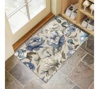 JEDTAKCT Tappeti Peonia Sfumata Per Il Soggiorno 40X60Cm Tappeto Fiori Da Sogno Antiscivolo Tappeto Zerbino Per Porta Lavabile In Lavatrice Tappeti Morbidi A Pelo Corto Blu Navy