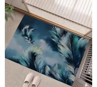 JEDTAKCT Tappeto Salotto Piuma Astratta, Tappeti Antiscivolo Lavabile Dipinto A Olio Fantasy, 80X120Cm Zerbino Ingresso Tappeto Piccolo Pelo Corto Per Camera Da Letto, Cucina Interno, Indaco