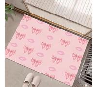 JEDTAKCT Zerbini Per Interni 50X80Cm Fiocco Carino Rosa Cipria, Tappeto Lavabile Antiscivolo Tappetino Morbido A Pelo Basso Tappetini Per Ingresso Portico Anteriore - Graffiti Sulle Labbra