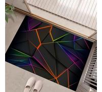 JEDTAKCT Zerbino Decorativo Geometria Arcobaleno 3D, Tappeto A Grigio Antracite, Tappetino Antiscivolo Con Motivo Arte Moderna Per Interni, Zerbino Lavabile Ingresso Decorazione Casa 50X80Cm