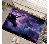 JEDTAKCT Zerbino Nebulosa Pegaso Per Interni 80X120Cm, Antiscivolo Piccolo Tappeto Da Ingresso, Universo Misterioso Viola, Lavabile Morbidi Tappetino Da Bagno A Pelo Basso Per Ingresso