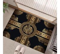 JEDTAKCT Zerbino Per Porta D'Ingresso Geometria Greca Estetica Tradizionale, 80X120Cm A Basso Profilo, Tappeto Morbido Antiscivolo, Per Animali Domestici Cucina Interni Decorazione, Bronzo