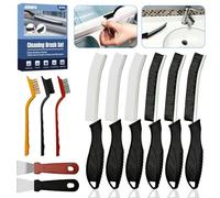JEDWKFA 11 Pezzi Spazzola Pulizia Fessure, Spazzole per Pulire, Multifunzionale Spazzola Fughe Piastrelle, Accessori Bagno, per Cucina, Bagno, Scanalature di Porte e Finestre