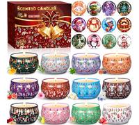 JEDWKFA 12 Pezzi Candele Profumate Natalizie, Candele Profumate Set Regalo, Candele Profumate Piccole, Candela di Soia Naturale, Candele Natalizie Decorative, per Feste Natalizie