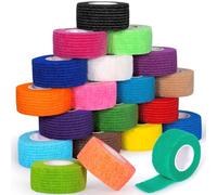 JEDWKFA 20 Rotoli Benda Elastica Coesiva, 2.5cmx4.5m, Benda Elastica Autoadesiva, Garza Autoadesiva, Bende Elastiche per Bendaggi, Tape Sportivo, per Mani, Piedi, Ginocchia, Braccia