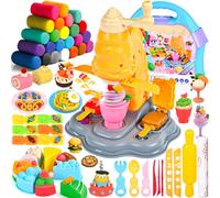 JEDWKFA 56 Pezzi Accessori per Plastilina Creazioni da Cucina, Plastilina Bambini, Formine per Plastilina, Pasta Modellabile Plastilina per Bambini, per Ragazzi e Ragazze dai 2 ai 6 Anni