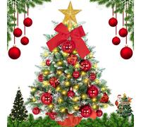 JEDWKFA 60 CM Mini Albero di Natale, Albero di Natale con Luci Incorporate, Albero di Natale da Tavolo, Alberi di Natale Artificiali, Albero di Natale Piccolo, per Le Feste di Natale al Chiuso