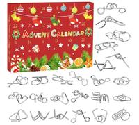JEDWKFA Calendario Avvento Rompicapo, Calendario Avvento 2025 Ragazzo, 24 Pezzi Rompicapo in Metallo, Giocattolo Educativo Intelligenza, Advent Calendar per Ragazze Ragazzi Adolescenti