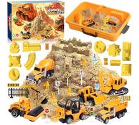 JEDWKFA Magic Sand - Set di sabbia cinetica per cantieri, con 1 kg di | Stencil a forma di castello, cartello stradale, giocattolo sensoriale per bambini dai 3 ai 5 anni