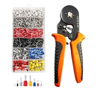 JEDWKFA Pinza Crimpatrice, 1800 Pezzi Capicorda Elettrici a Crimpare, Set di Puntalini, 0,25-10mm², Kit Elettricista, Crimpatrice per Auto e Installazioni Elettriche