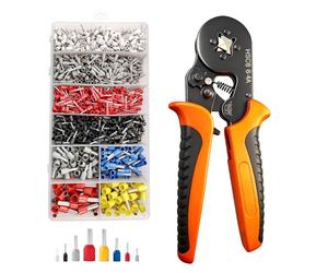 JEDWKFA Pinza Crimpatrice, 1800 Pezzi Capicorda Elettrici a Crimpare, Set di Puntalini, 0,25-10mm², Kit Elettricista, Crimpatrice per Auto e Installazioni Elettriche