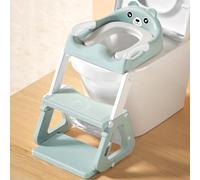 JEDWKFA Riduttore WC Bambini con Scaletta, Riduttore WC Bambini, Scaletta WC per Bambini con PU Cuscino, Regolabile e Pieghevole, Adattatore WC per Bambini per Tazze a V, U, O