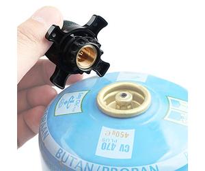 Jeebel Camp Adattatore per Cartuccia Gas per Collegamento da Campingaz CV Bombola Gas, Transizione da Cartuccia con Tappo Baionetta Cartucce con Vite Filettata 7/16"