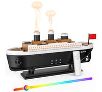 Jeebel Diffusore di Oli Essenziali - Diffusore Effetto Fiamma a Forma Nave con LED Colorati, Telecomando, Adattatore Alimentazione - 250ml Mini Umidificatore per Camera Letto e Ufficio Aromaterapia