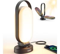 Jeebel Lampada Campeggio Solare, Lanterna LED Ricaricabile Pieghevole con Power Bank 5000mAh, Regolabile Tocco, 4 Modalità, IP55, Luce Tenda per Esterni/Escursioni/Urgente/Interruzioni Corrente (Nero)