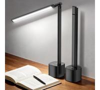 Jeebel Lampada Scrivania Senza Fili, 5000mAh Batteria LED Desk Lamp con Touch Dimmerazione Continua, 3 Temperature Colore, Angolo di Illuminazione Regolabile 180°, Portatile Luce Scrivania per Ufficio