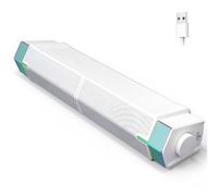 Jeecoo Altoparlanti Bluetooth M20 per PC desktop monitor, soundbar per PC da gioco, alimentazione USB, suono stereo superbo, con illuminazione a LED (bianco)