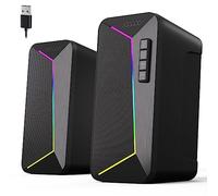 Jeecoo Altoparlanti Bluetooth M30 per computer,altoparlanti per PC da Gioco per Desktop Con Suono Stereo Nitido,Modalità LED Dinamiche,Controllo di Facile Accesso,10 W,Alimentato Tramite USB