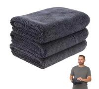 Jeeeun 2+1 PCS Magic Dry Twist Weave Microfiber Car Towel, Microfiber Towels for Cars, Streak-Free, Ultra-Absorbent, Scratch-Safe for Any Vehicle (3pcs 15.7 * 23.6in)