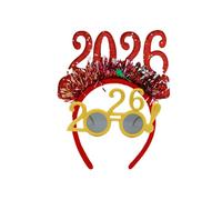 Jeeeun 2026 Happy New Years Eve Party Headband and Fancy New Year Glasses for NYE, Christmas & Celebrations Costume Parties & Festive Events (C)