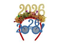 Jeeeun 2026 Happy New Years Eve Party Headband and Fancy New Year Glasses for NYE, Christmas & Celebrations Costume Parties & Festive Events (H)