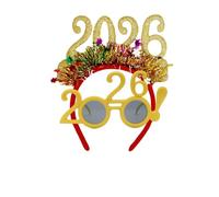 Jeeeun 2026 Happy New Years Eve Party Headband and Fancy New Year Glasses for NYE, Christmas & Celebrations Costume Parties & Festive Events (G)