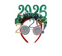 Jeeeun 2026 Happy New Years Eve Party Headband and Fancy New Year Glasses for NYE, Christmas & Celebrations Costume Parties & Festive Events (J)