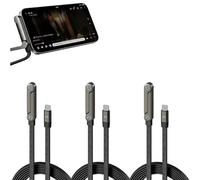 Jeeeun 240W Braided Fast Charge Cable with Built-in Phone Stand, Type-C to Type-C 90 Degree Right Angle USB C Cable Charge Stand 2 in 1 Cables, Invisible Holder Charger Cables (1m,3Pcs)
