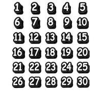 Jeeeun 30/50 Pcs Numbered Pencil Toppers, Reusable Classroom Pencils Labels for Teachers, Pencil Tracking Markers for School Organization (Black,Number 1-30)