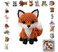 Jeeeun 3d Beaded Animal Kit, Tiny 3d Beaded Animal Diy Craft Kit With Colorful Beads And Instructions For Adults Teens Beginners (#O)