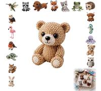 Jeeeun 3d Beaded Animal Kit, Tiny 3d Beaded Animal Diy Craft Kit With Colorful Beads And Instructions For Adults Teens Beginners (#F)