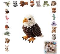 Jeeeun 3d Beaded Animal Kit, Tiny 3d Beaded Animal Diy Craft Kit With Colorful Beads And Instructions For Adults Teens Beginners (#J)