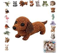 Jeeeun 3d Beaded Animal Kit, Tiny 3d Beaded Animal Diy Craft Kit With Colorful Beads And Instructions For Adults Teens Beginners (#A)