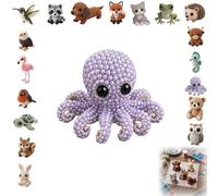 Jeeeun 3d Beaded Animal Kit, Tiny 3d Beaded Animal Diy Craft Kit With Colorful Beads And Instructions For Adults Teens Beginners (#E)