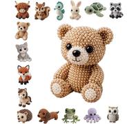 Jeeeun 3D Beaded Animal Kit, Tiny DIY Animal Beading Craft Set for Adults Teens & Beginners, Cute Handmade Bead Art for Relaxing Creative Moments & Thoughtful Gifts (#H)
