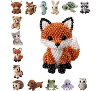 Jeeeun 3D Beaded Animal Kit, Tiny DIY Animal Beading Craft Set for Adults Teens & Beginners, Cute Handmade Bead Art for Relaxing Creative Moments & Thoughtful Gifts (#I)