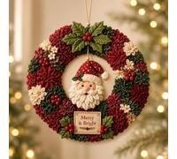 Jeeeun 3D Fabric Poke Art Kit for Adults, No-Sew DIY Christmas Wreath (#A) | Pre-Cut Fabric Pieces, Soft Stuffed Felt Form, Poke Tool and Beginner-Friendly Poke-and-Shape Craft