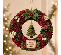 Jeeeun 3D Fabric Poke Art Kit for Adults, No-Sew DIY Christmas Wreath (#C) | Pre-Cut Fabric Pieces, Soft Stuffed Felt Form, Poke Tool and Beginner-Friendly Poke-and-Shape Craft