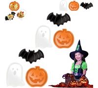 Jeeeun 3pcs Halloween Ghost Serving Tray, Halloween Pumpkin Bat Snack Plates for Trick or Treat, Party Ghost Serving Tray for Dessert, Fruit,Candy (6pcs)