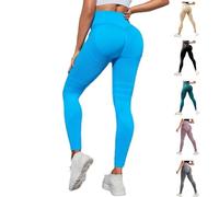 Jeeeun Anti Cellulite Leggings, Resistance Band Leggings for Gym Workout, High Waisted Butt Lifting Tummy Training Control (Blue,M)