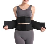 Jeeeun Belt Waist Cincher Tummy Wrap, Belt Waist Cincher Ab Belt Tummy Control Body Shaper with Triple Wrap Women (Black,Medium)