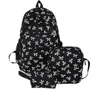 Jeeeun Bow Backpack for Girls, 2025 New 3-piece College Style Schoolbag, Kawaii Bag & Shoulder Purse, Large Capacity (Black*1 pcs)
