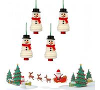 Jeeeun Button Christmas Tree Ornament Kits - DIY Button Snowman Ornament Kit, Creative Christmas Buttons Decoration Making Kit, Xmas Countdown with Hand-Assembled Santa for Festive Fun (4*Snowman)